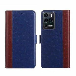 For ZTE Axon 30 Ultra 5G Ostrich Texture Flip Leather Phone Case(Blue)