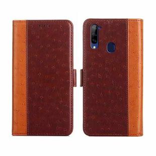 For ZTE Libero 5G Ostrich Texture Flip Leather Phone Case(Brown)