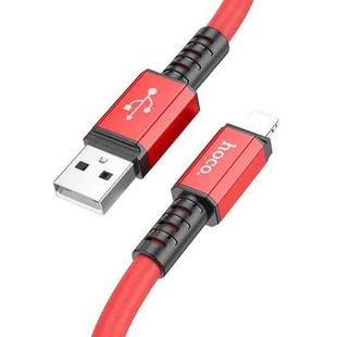 hoco X85 2.4A USB to 8 Pin Strength Charging Data Cable，Length：1m(Red)