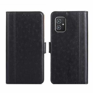 For Asus Zenfone 8 ZS590KS Ostrich Texture Flip Leather Phone Case(Black)