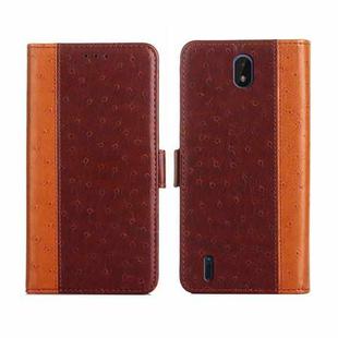 For Nokia C01 Plus / C1 2nd Editon Ostrich Texture Flip Leather Phone Case(Brown)