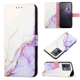 For OPPO Reno8 PT003 Marble Pattern Flip Leather Phone Case(LS006)