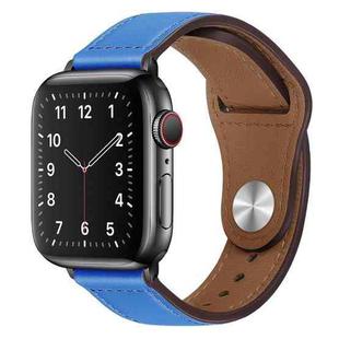 PU Leather Black Buckle Watch Band For Apple Watch Ultra 49mm / Series 8&7 45mm / SE 2&6&SE&5&4 44mm / 3&2&1 42mm(Blue)