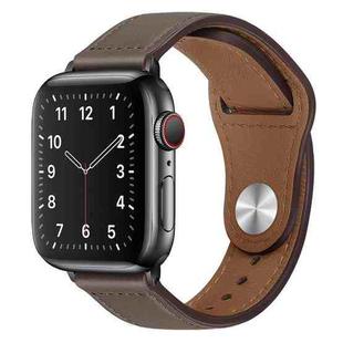 PU Leather Black Buckle Watch Band For Apple Watch Ultra 49mm / Series 8&7 45mm / SE 2&6&SE&5&4 44mm / 3&2&1 42mm(Grey Brown)