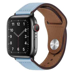 PU Leather Black Buckle Watch Band For Apple Watch Series 8&7 41mm / SE 2&6&SE&5&4 40mm / 3&2&1 38mm(Light Blue)