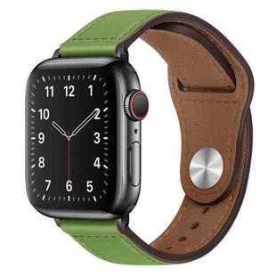 PU Leather Black Buckle Watch Band For Apple Watch Series 8&7 41mm / SE 2&6&SE&5&4 40mm / 3&2&1 38mm(Green)