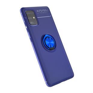 For Galaxy A51 Lenuo Shockproof TPU Protective Case with Invisible Holder(Blue)