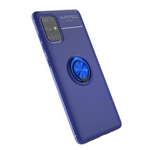 For Galaxy A71 Lenuo Shockproof TPU Protective Case with Invisible Holder(Blue)