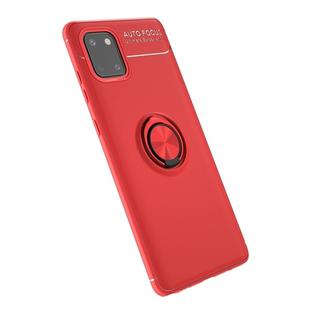 For Galaxy A81 Lenuo Shockproof TPU Protective Case with Invisible Holder(Red)