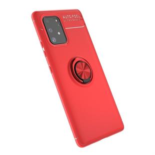 For Galaxy A91 Lenuo Shockproof TPU Protective Case with Invisible Holder(Red)
