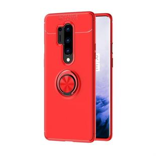 For OnePlus 8 Pro Lenuo Shockproof TPU Protective Case with Invisible Holder(Red)