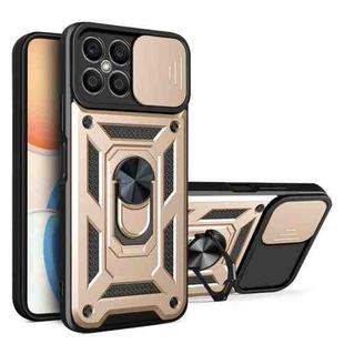 For Honor X8 Sliding Camera Design TPU + PC Phone Case(Gold)