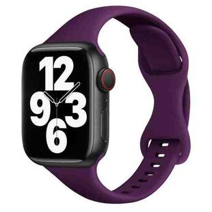 Small Waist Butterfly Buckle Watch Band For Apple Watch Ultra 49mm / Series 8&7 45mm / SE 2&6&SE&5&4 44mm / 3&2&1 42mm(Dark Purple)