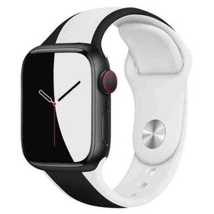 Painted Silicone Watch Band For Apple Watch Series 7 45mm / 6&SE&5&4 44mm / 3&2&1 42mm(Black White)