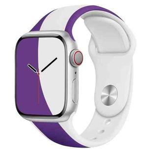 Painted Silicone Watch Band For Apple Watch Series 7 45mm / 6&SE&5&4 44mm / 3&2&1 42mm(Purple White)