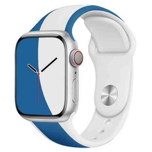 Painted Silicone Watch Band For Apple Watch Series 7 41mm / 6&SE&5&4 40mm / 3&2&1 38mm(Blue White)