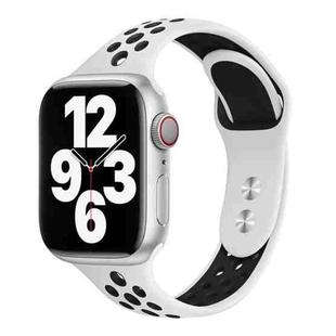 Double Nail Small Waist Watch Band For Apple Watch Series 8&7 41mm / SE 2&6&SE&5&4 40mm / 3&2&1 38mm(White Black)