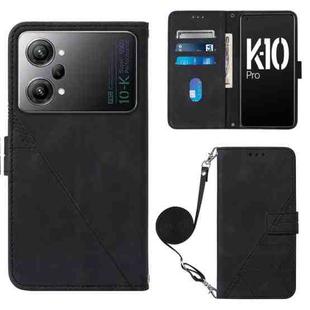 For OPPO K10 Pro 5G Crossbody 3D Embossed Flip Leather Phone Case(Black)