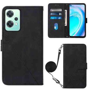 For OnePlus Nord CE 2 Lite 5G Crossbody 3D Embossed Flip Leather Phone Case(Black)