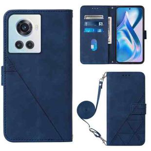 For OnePlus Ace 5G Crossbody 3D Embossed Flip Leather Phone Case(Blue)