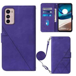 For Motorola Moto G42 Crossbody 3D Embossed Flip Leather Phone Case(Purple)