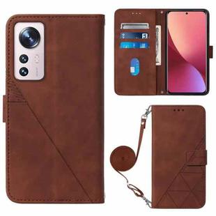 For Xiaomi 12 Lite Crossbody 3D Embossed Flip Leather Phone Case(Brown)