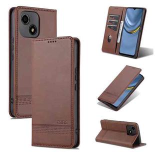 For Honor Play 30 AZNS Magnetic Calf Texture Flip Leather Phone Case(Dark Brown)