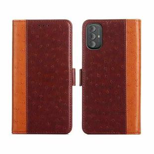 For Motorola Moto G Power 2022 Ostrich Texture Flip Leather Phone Case(Brown)