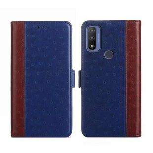 For Motorola Moto G Pure Ostrich Texture Flip Leather Phone Case(Blue)