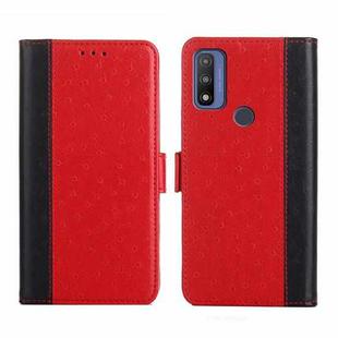 For Motorola Moto G Pure Ostrich Texture Flip Leather Phone Case(Red)