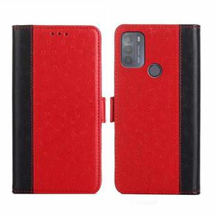 For Motorola Moto G50 Ostrich Texture Flip Leather Phone Case(Red)