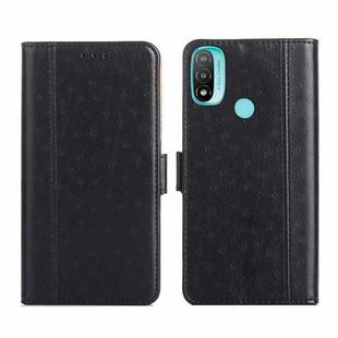 For Motorola Moto E20 Ostrich Texture Flip Leather Phone Case(Black)