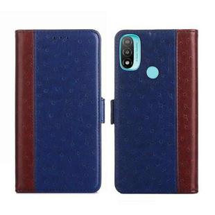 For Motorola Moto E20 Ostrich Texture Flip Leather Phone Case(Blue)