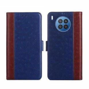 For Huawei nova 8i Ostrich Texture Flip Leather Phone Case(Blue)