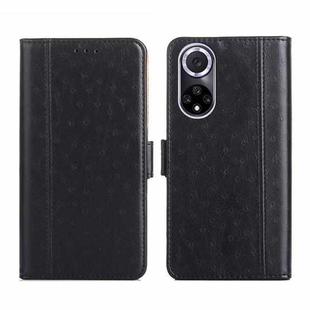 For Huawei nova 9 Ostrich Texture Flip Leather Phone Case(Black)