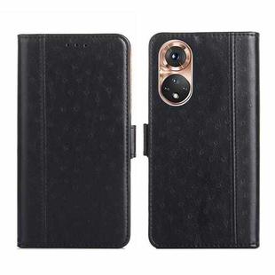 For Honor 50 Ostrich Texture Flip Leather Phone Case(Black)