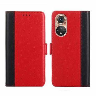 For Honor 50 Ostrich Texture Flip Leather Phone Case(Red)