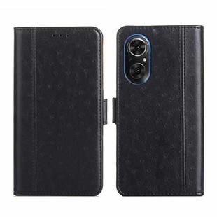 For Honor 50 SE Ostrich Texture Flip Leather Phone Case(Black)