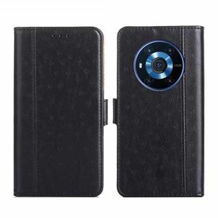 For Honor Magic3 Ostrich Texture Flip Leather Phone Case(Black)