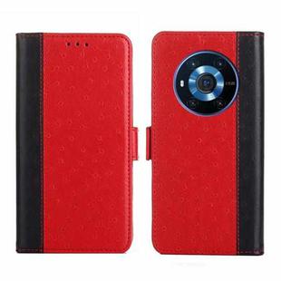 For Honor Magic3 Ostrich Texture Flip Leather Phone Case(Red)