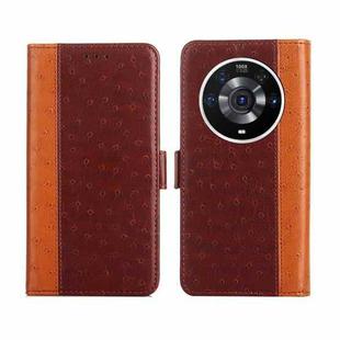 For Honor Magic3 Pro Ostrich Texture Flip Leather Phone Case(Brown)