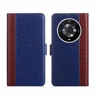 For Honor Magic3 Pro Ostrich Texture Flip Leather Phone Case(Blue)