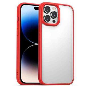 For iPhone 14 Pro Max Clear Acrylic + TPU Phone Case (Red)