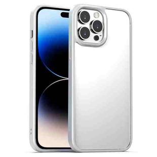 For iPhone 14 Pro Max Clear Acrylic + TPU Phone Case (White)