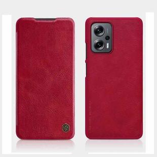 For Xiaomi Redmi Note 11T Pro/11T Pro+ 5G/Poco X4 GT 5G NILLKIN QIN Series Crazy Horse Texture Leather Phone Case(Red)