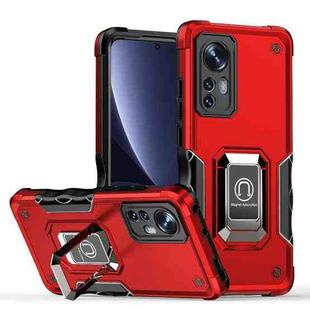 For Xiaomi 12/12S Ring Holder Non-slip Armor Phone Case(Red)