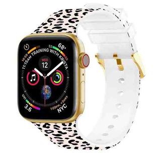 Square Buckle Color Printing Watch Band For Apple Watch Series 8&7 41mm / SE 2&6&SE&5&4 40mm / 3&2&1 38mm(Leopard 3)