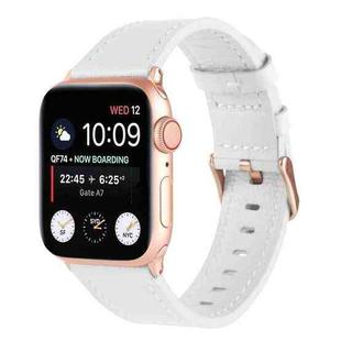 Universal Genuine Leather Watch Band For  Apple Watch Ultra 49mm / Series 8&7 45mm / SE 2&6&SE&5&4 44mm / 3&2&1 42mm(White)