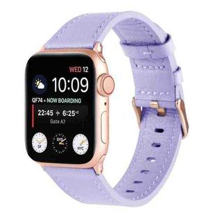 Universal Genuine Leather Watch Band For  Apple Watch Ultra 49mm / Series 8&7 45mm / SE 2&6&SE&5&4 44mm / 3&2&1 42mm(Lavender Purple)