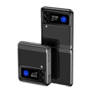 For Samsung Galaxy Z Flip4 Electroplating Transparent Shockproof Phone Case(Black)